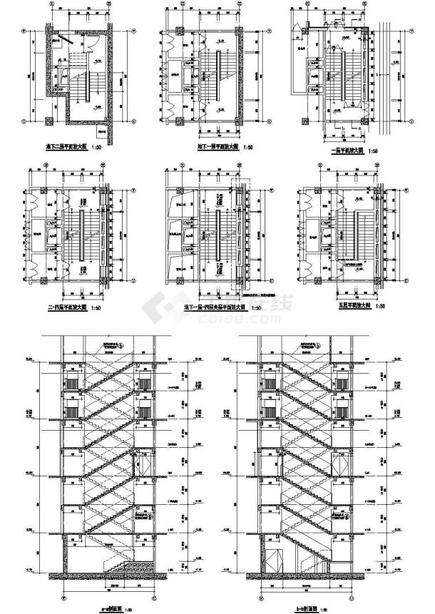 上海浦东新区某四星级大酒店内部客梯详细设计CAD施工图-图一