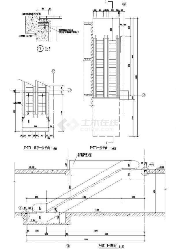 济南市某商场大型滚梯详细设计CAD施工图-图一