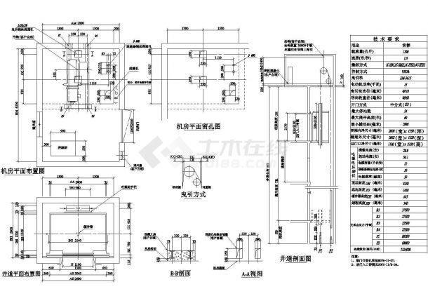 洛阳市某高档中式餐厅内部客梯建筑设计CAD施工图-图一