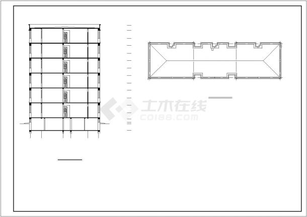 河南省周口市市区某栋多层拆迁小区施工设计CAD图纸-图一