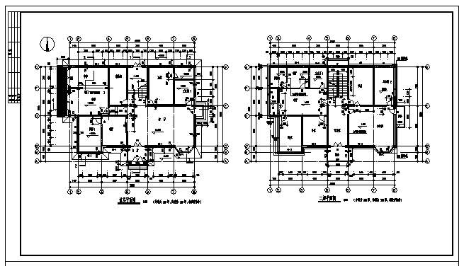 835平方米三层个人别墅建筑施工cad图，共十张