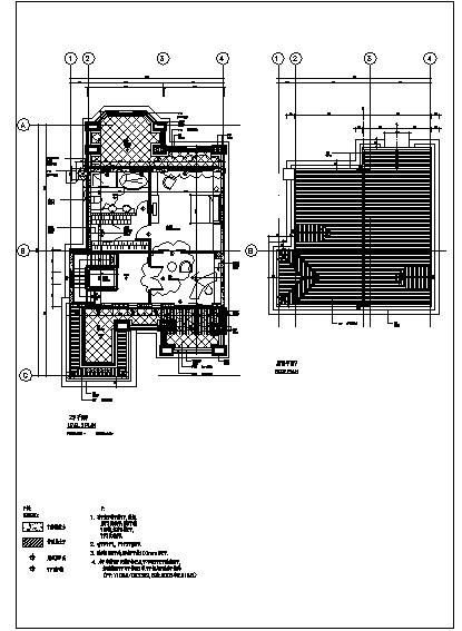 三层豪华别墅建筑施工cad图(带效果图，共七张)-图一