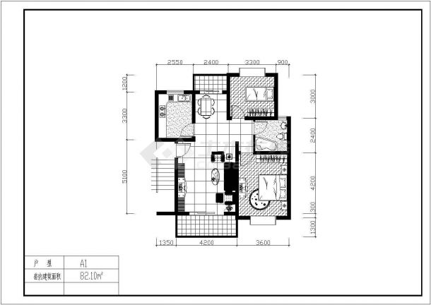 万科翡翠甲地小区经典户型建筑设计CAD图纸-图一