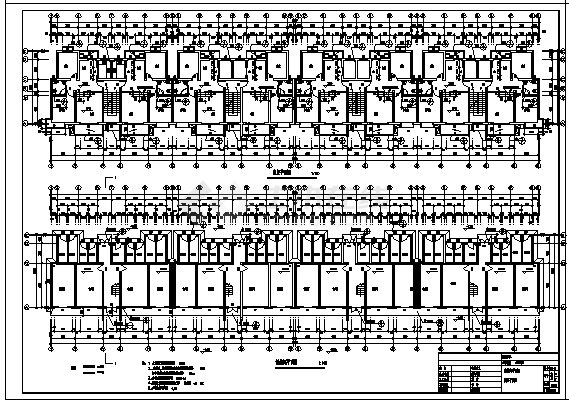 5110平方米某县村镇六层带跃层住宅建筑施工cad图，共七张-图一