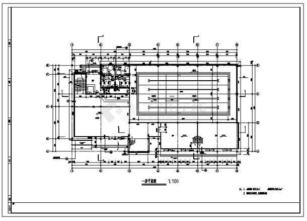 某三层小区会所建筑施工cad图，共十五张-图一