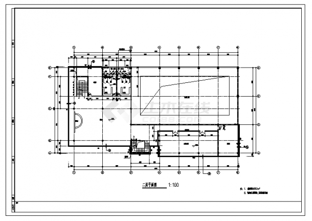 某三层带地下室小区会所建筑施工cad图(带效果图，共十五张)-图一