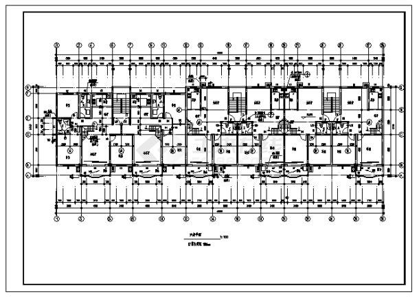 某六层带阁楼小区全套建筑施工cad图，共十三张-图二