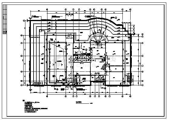 1979平方米二层带地下室休闲别墅建筑施工cad图，共十九张-图二