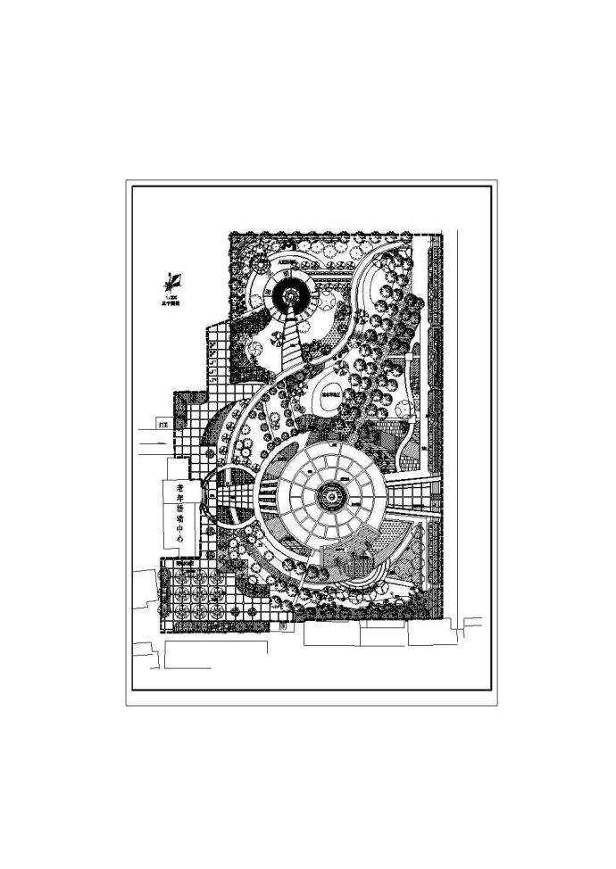 某城市公园绿化规划设计cad施工总平面图_图1