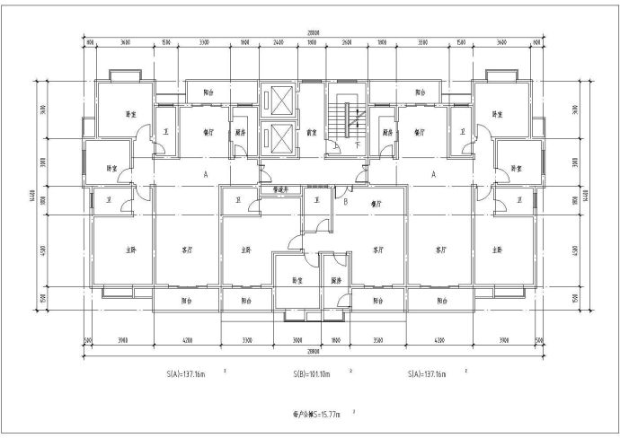 某框剪结构高层住宅楼设计cad建筑方案图_图1