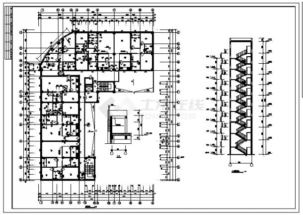 某市九层荣丰苑小区住宅建筑施工cad图，共九张-图二