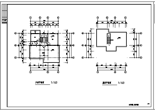 三层住宅整套建筑施工cad图(带效果图，共七张)_图1
