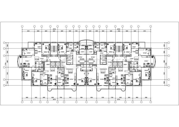 南昌市泰安家园小区高层住宅楼的标准层平面设计CAD图纸（4张）-图一