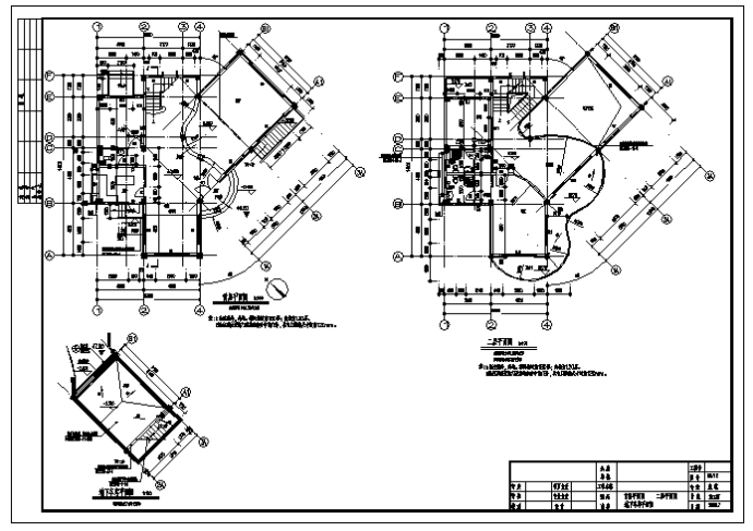 395平方米三层带地下室车库现代别墅建筑施工cad图(带效果图，共十一张)_图1