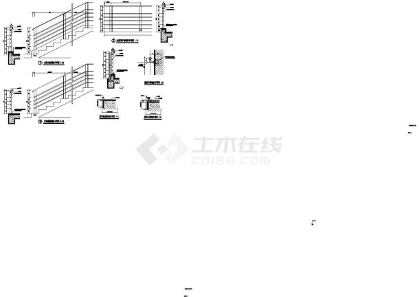 嘉兴市某高档商场楼梯扶手节点设计CAD施工图-图二