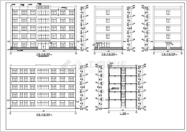 2340平方米五层办公楼建筑CAD图-图二