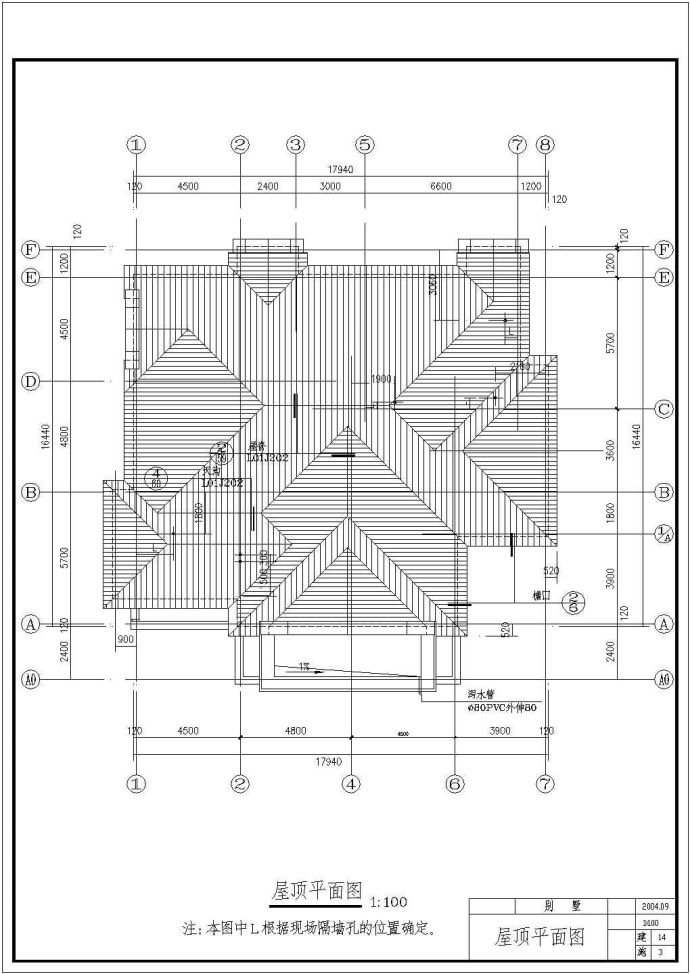 479平米欧式别墅全套建筑设计施工图_图1