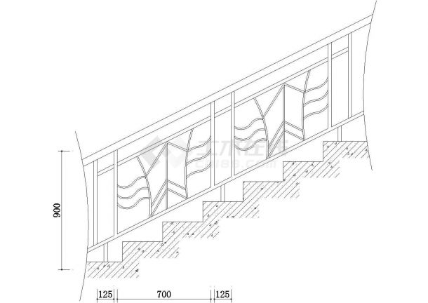 汉中某景区栈道楼梯栏杆扶手建筑设计CAD施工图-图一