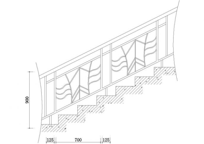 汉中某景区栈道楼梯栏杆扶手建筑设计CAD施工图_图1