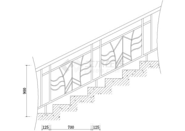 汉中某景区栈道楼梯栏杆扶手建筑设计CAD施工图-图二
