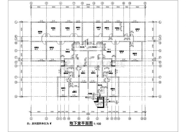 1700平米6层混合结构住宅楼全套平面设计CAD图纸（1梯2户）-图一