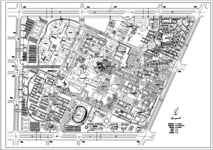 某高校新校区规划设计cad总平面方案图纸（标注详细）_图1