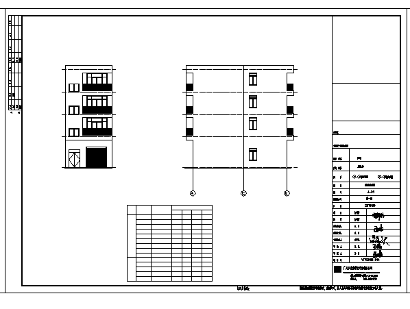 400平方米四层住宅建筑施工cad图，共六张_图1