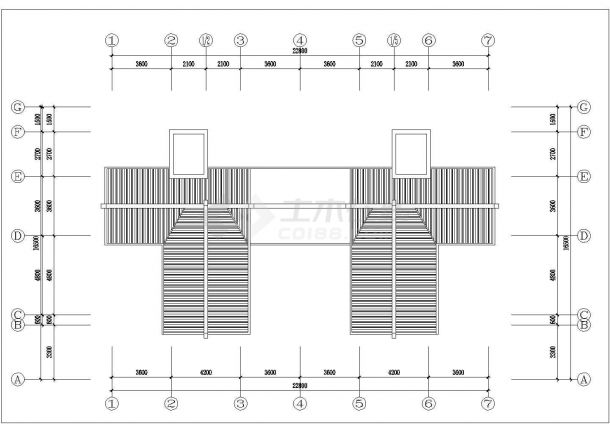 常州某小区3层砖混结构双拼式别墅建筑设计CAD图纸（每户270平米）-图一
