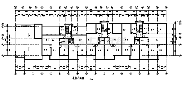 7层住宅楼建筑施工cad图，共八张-图二