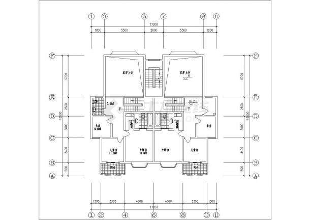 盐城市某新建小区1梯2户型住宅楼标准层平面设计CAD图纸（9张）-图二
