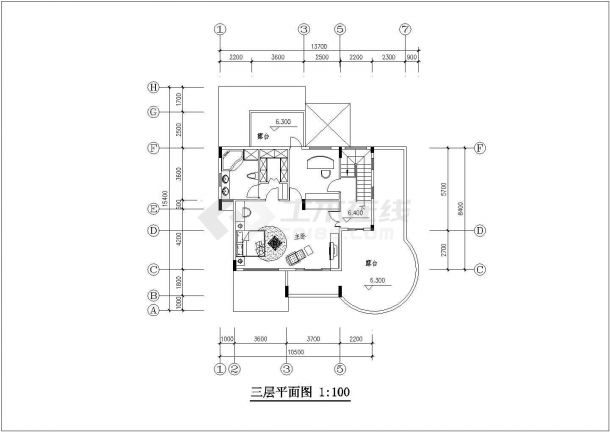 349.1平米别墅建筑设计施工图-图二
