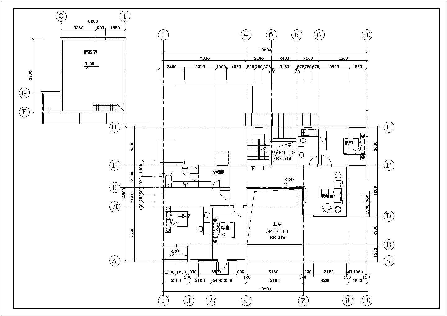 现代风格豪华别墅建筑施工CAD图