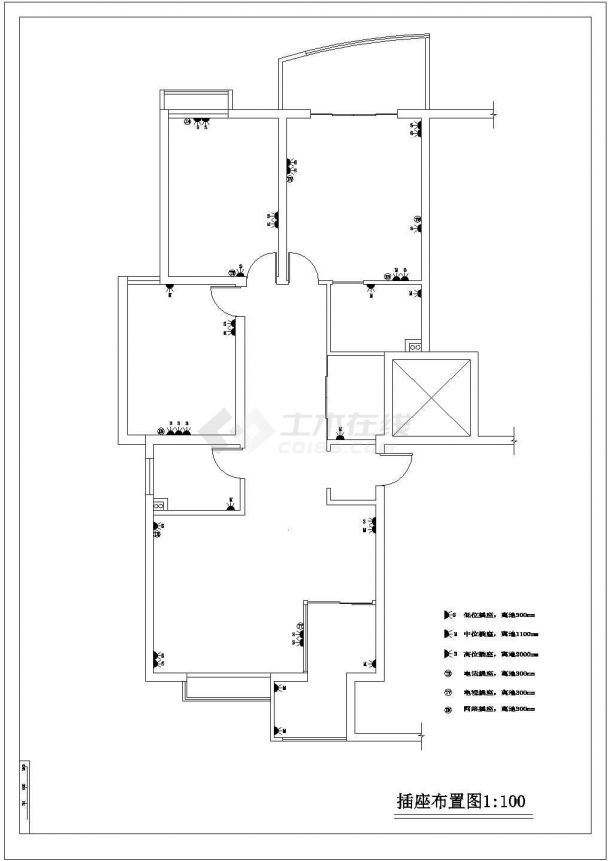 某三房两厅户型私人住宅室内装修设计cad全套施工图（甲级院设计）-图一
