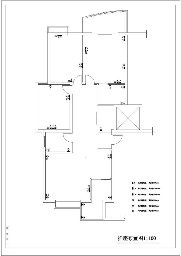 某三房两厅户型私人住宅室内装修设计cad全套施工图（甲级院设计）_图1