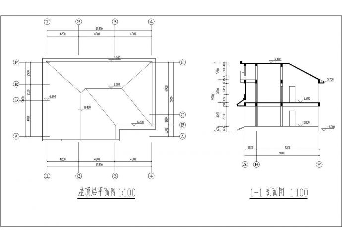 某框架结构2层乡村别墅设计cad全套建筑施工图纸（带效果图）_图1