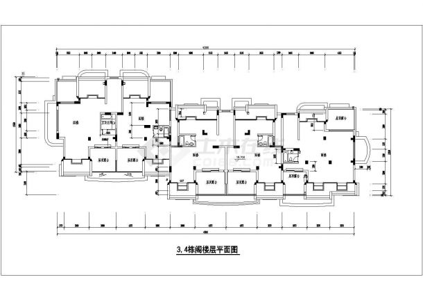 某小高层框架结构综合楼设计cad建筑方案图（甲级院设计）-图二