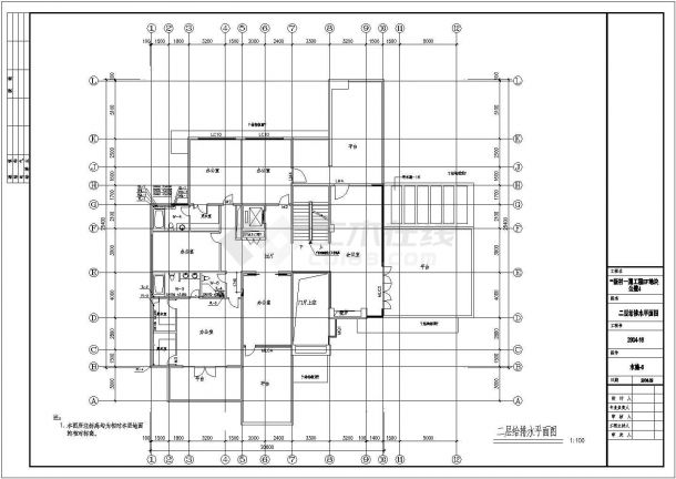某三层砖混结构私人别墅给排水设计cad全套施工图（含设计说明）-图一