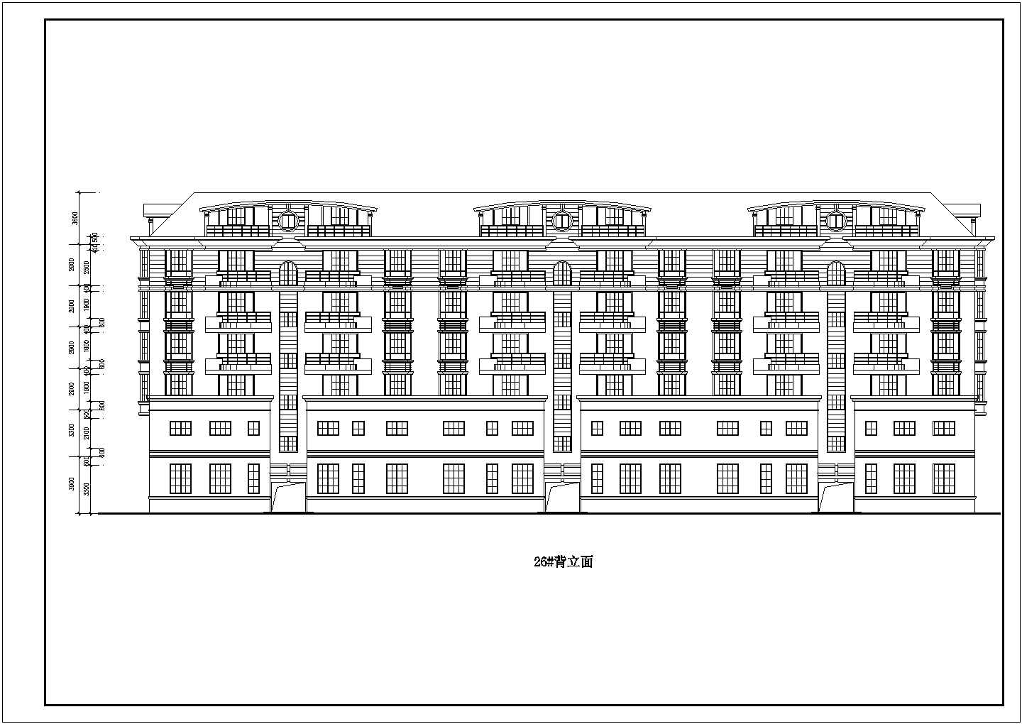 浙江省临海市市区某沿街商住楼建筑施工CAD图纸