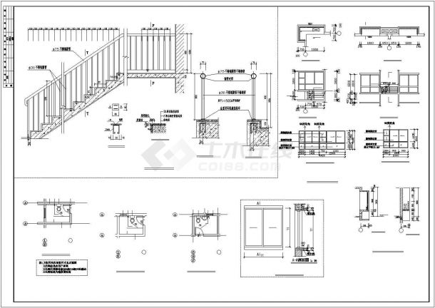 江西省某市区一多层住宅施工设计CAD图纸-图二