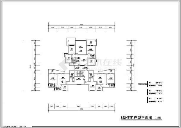 安徽省合肥市市区某住宅户型平面CAD图纸-图一