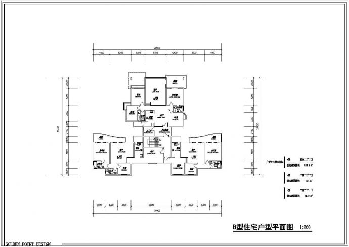 安徽省合肥市市区某住宅户型平面CAD图纸_图1