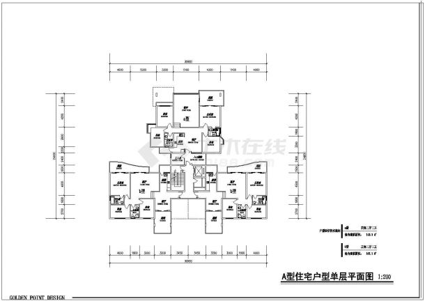 安徽省合肥市市区某住宅户型平面CAD图纸-图二