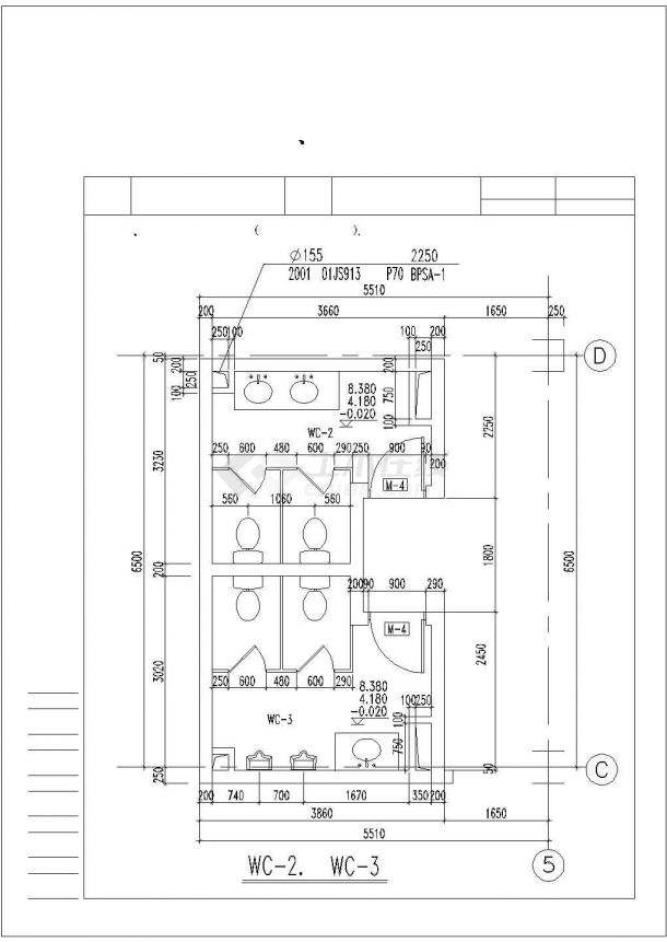 某二层砖混结构娱乐会所设计cad全套建施图纸（甲级院设计）-图一