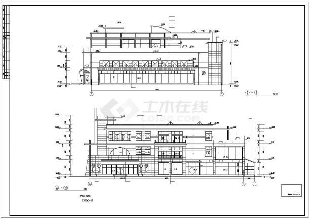 某二层砖混结构娱乐会所设计cad全套建施图纸（甲级院设计）-图二
