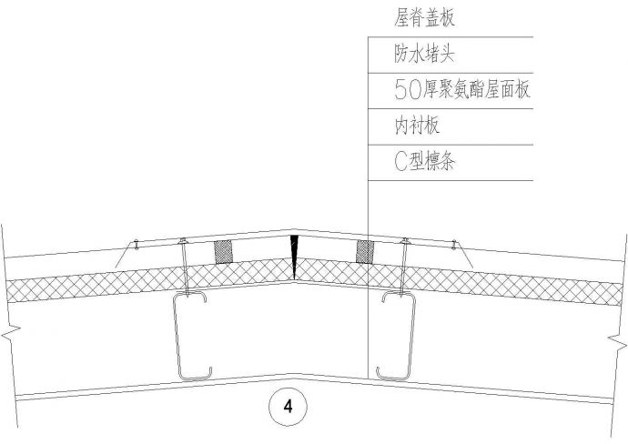 北京某大学图书馆屋顶屋脊建筑设计CAD施工图_图1