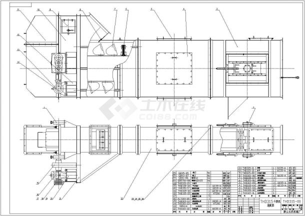 某标准型号HDT315斗式提升机设计施工完整CAD图纸-图一