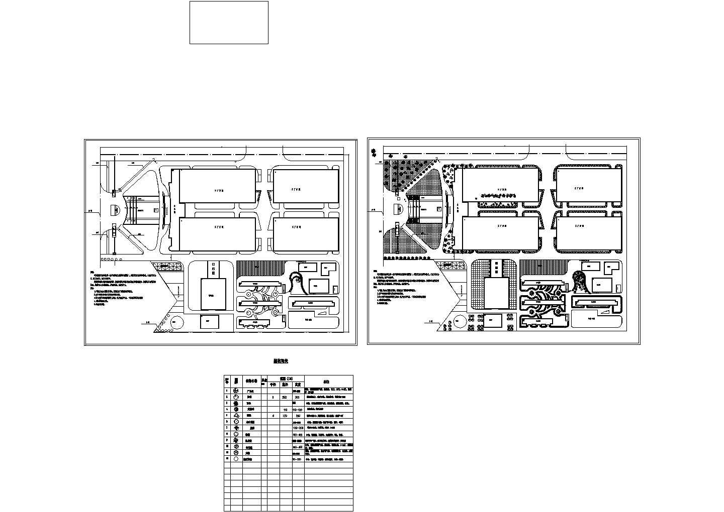 某地区大型制衣厂植物配置设计施工完整CAD图纸