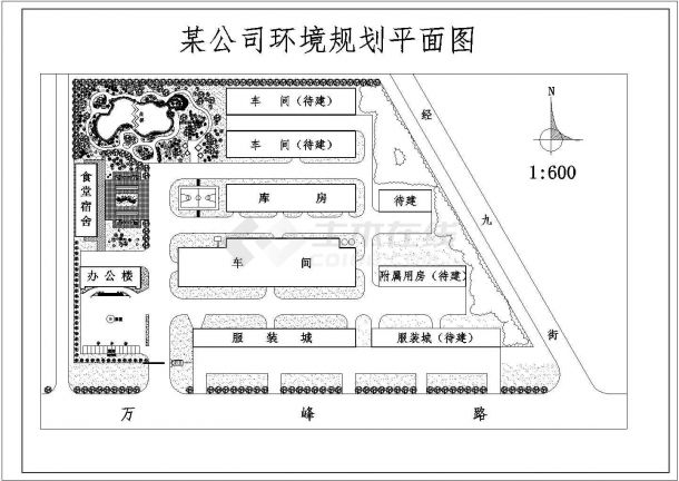 某地区大型公司环境规划平面CAD设计施工完整图纸-图二