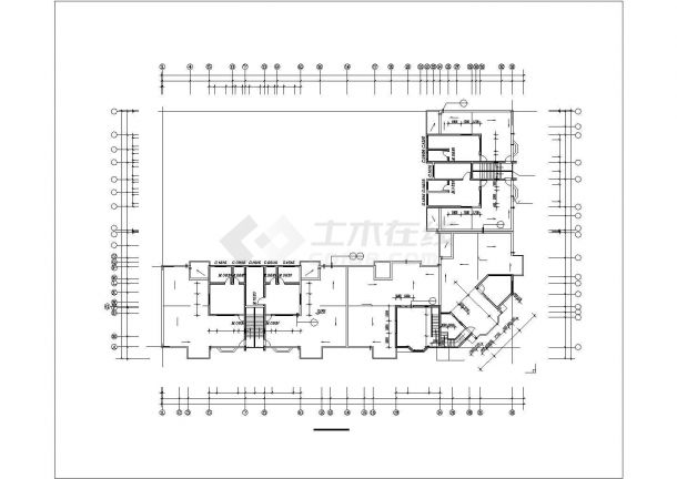 3600平米6层砖混结构住宅楼全套建筑设计CAD图纸（底层商用）-图二