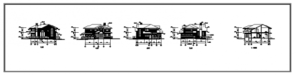 294平方米二层A型别墅建筑施工cad图，共八张-图一